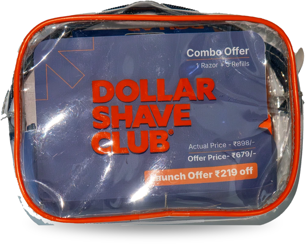 Dollar Shave Club India Combo pouch — razor plus refill cartridges